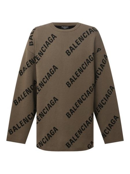 Шерстяной свитер Balenciaga хаки