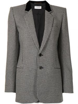 Hundtandsmönstrad blazer Saint Laurent svart