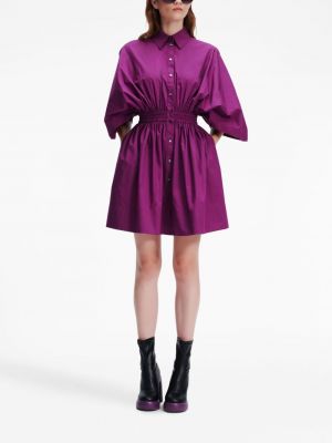 Sukienka koszulowa bawełniana Karl Lagerfeld fioletowa