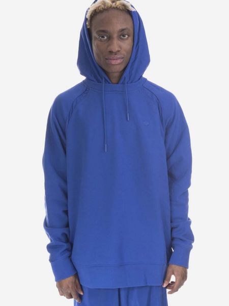 Najlonska hoodie s kapuljačom Adidas Originals plava