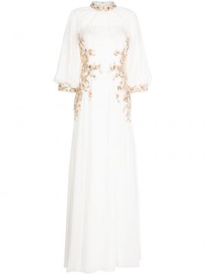 Sukienka koktajlowa z cekinami Saiid Kobeisy biała