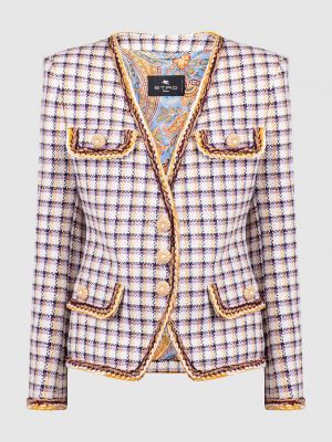 Твидовый клетчатый пиджак Etro