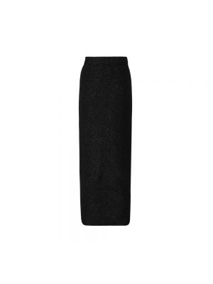 Falda larga de algodón Self-portrait negro
