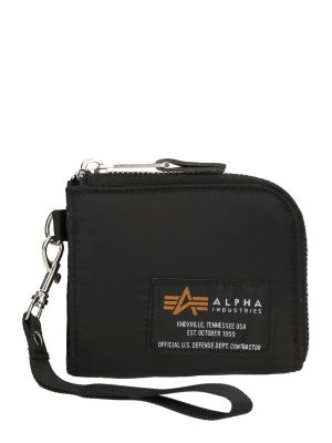 Peňaženka na zips s aplikáciou Alpha Industries - čierna