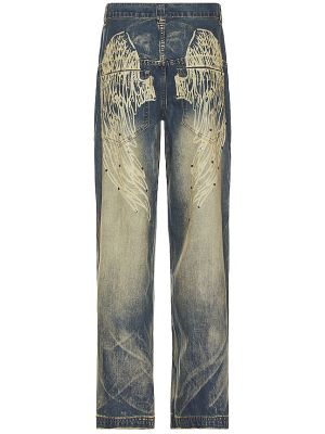 Jeans con stampa con borchie Jaded London blu