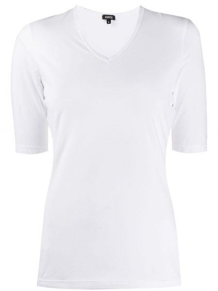 Camiseta ajustada con escote v Aspesi blanco
