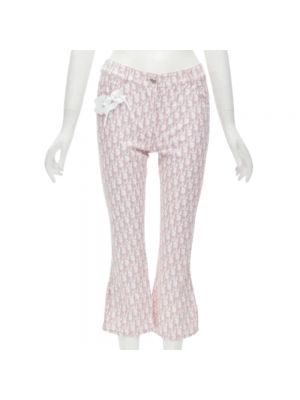 Spodnie bawełniane Dior Vintage różowe