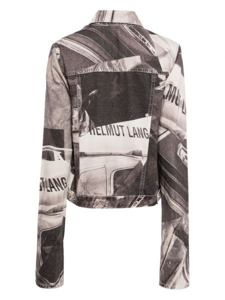Džínová bunda na zip s potiskem Helmut Lang