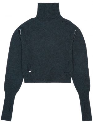 Sweter z przetarciami Mm6 Maison Margiela zielony