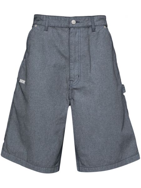 Broderet cargo shorts Izzue blå