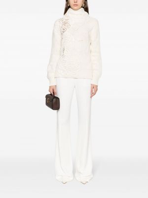 Φλοράλ πουλόβερ με δαντέλα Ermanno Scervino λευκό