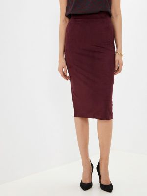 Бордовая кожаная юбка Kotis Couture