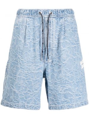 Shorts di jeans con frange A Bathing Ape® blu