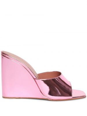 Izliektas platformas sandales Amina Muaddi rozā