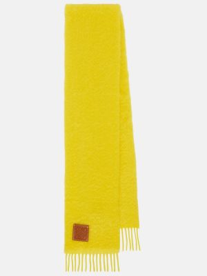 Μάλλινος κασκόλ mohair Loewe κίτρινο