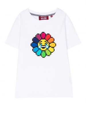 T-shirt a fiori Mostly Heard Rarely Seen 8-bit bianco