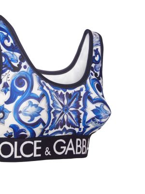Crop top jersey Dolce & Gabbana modrý
