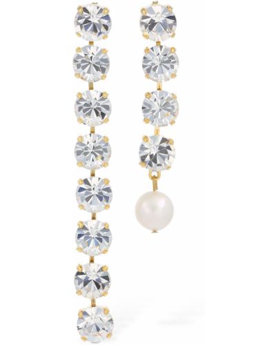 Pendientes con perlas asimétricos de cristal Magda Butrym dorado