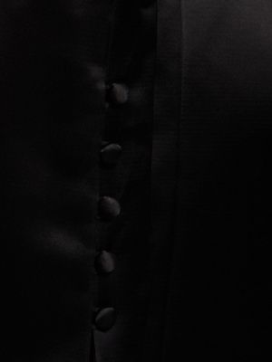 Krepové mini šaty s dlouhými rukávy Khaite černé