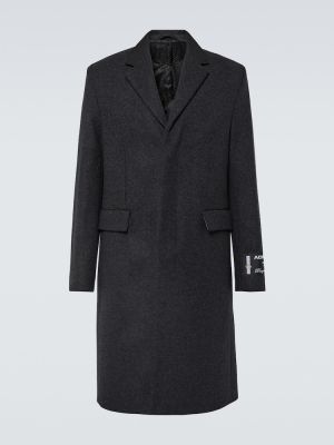 Vlněný kabát Acne Studios šedý