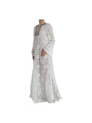 Biała sukienka długa Dolce And Gabbana