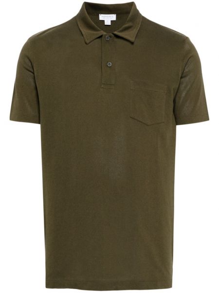 Medvilninis polo marškinėliai Sunspel žalia