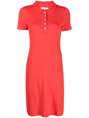Βαμβακερή φόρεμα Tommy Hilfiger κόκκινο