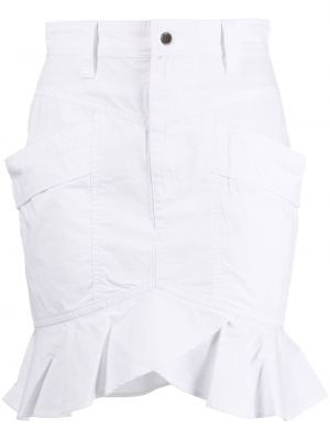Асиметрична памучна пола Marant Etoile бяло