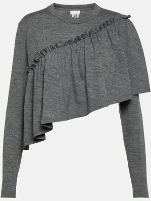 Vlnený sveter s volánmi Noir Kei Ninomiya sivá