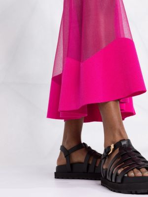 Průsvitné midi sukně Alexander Mcqueen růžové