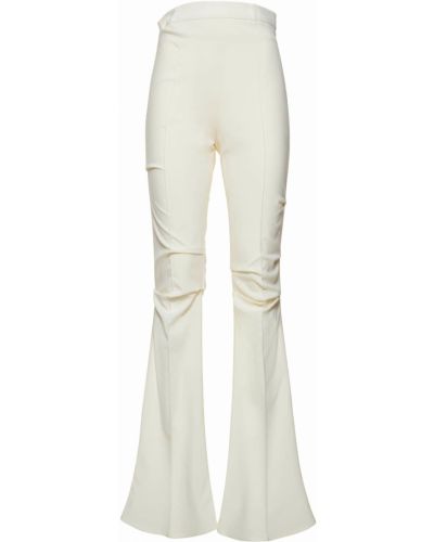 Spodnie ze stretchu wełniane z paskiem Jacquemus - biały