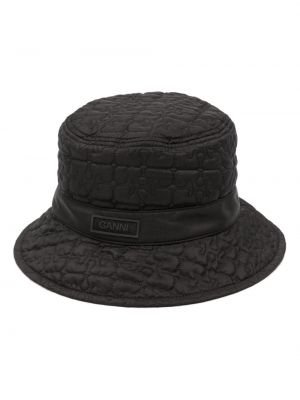 Prošívaný klobouk Ganni černý