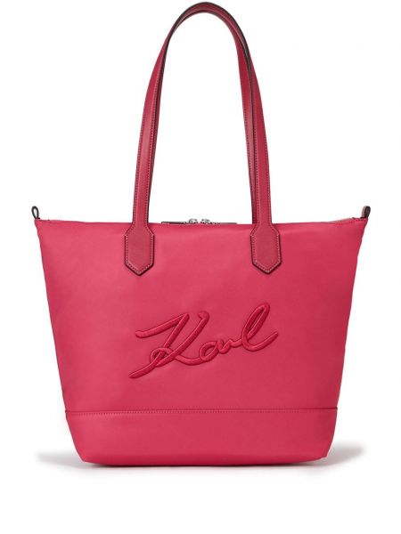 Shopper handtasche mit stickerei Karl Lagerfeld pink