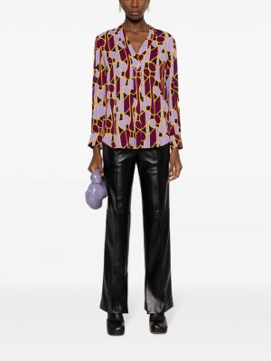 Bluse mit print mit v-ausschnitt Dvf Diane Von Furstenberg lila