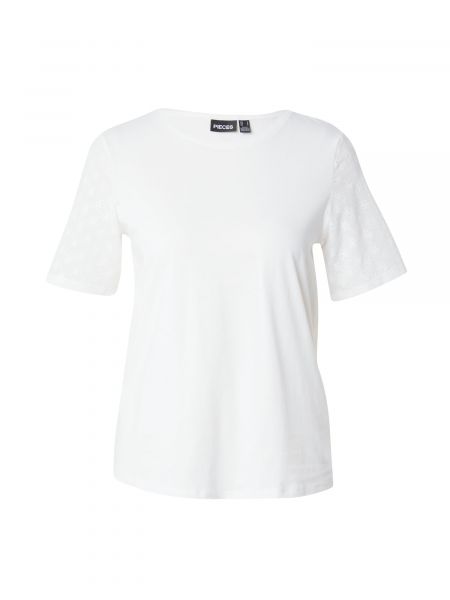 T-shirt a maniche lunghe Pieces bianco
