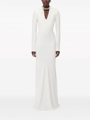 Křišťálové večerní šaty Alexander Mcqueen bílé