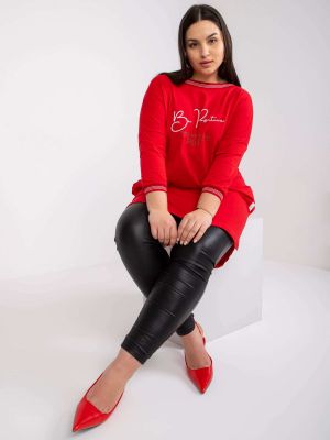 Tunică cu inscripții din jerseu Fashionhunters roșu