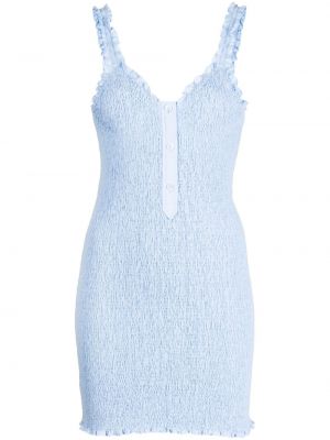 Bavlnené mini šaty Alexander Wang modrá