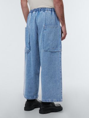 Voľné džínsy s rovným strihom s vysokým pásom The Frankie Shop modrá