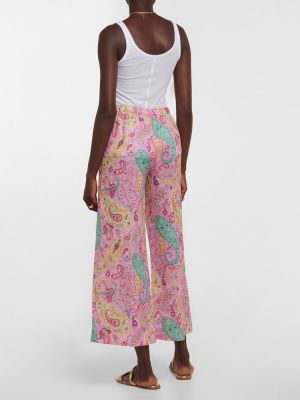 Nohavice s paisley vzorom Etro ružová