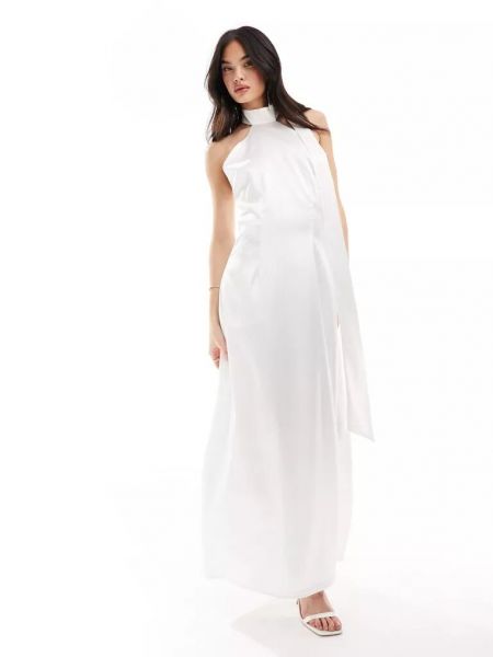 Атласное длинное платье Y.a.s. белое