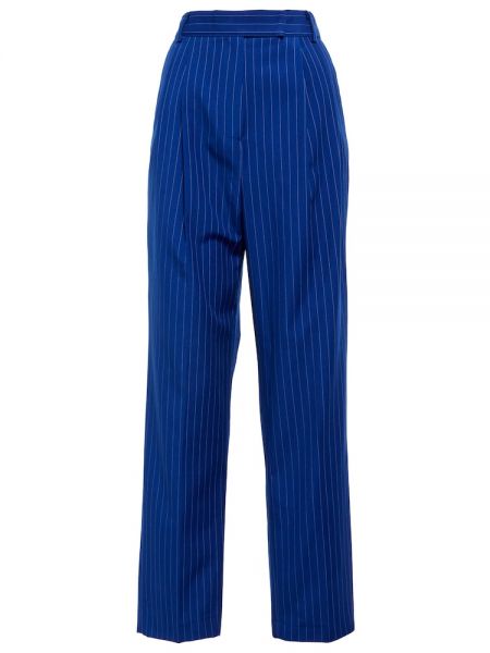 Ravne hlače s črtami The Frankie Shop modra