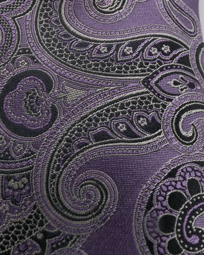Corbata de cachemir con estampado con estampado de cachemira Etro violeta