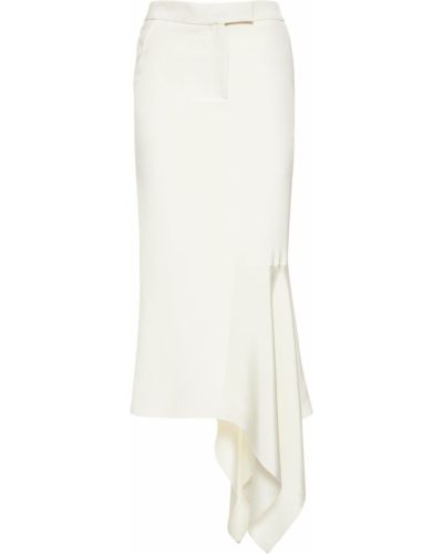 Krepová asymetrická midi sukňa Tom Ford biela