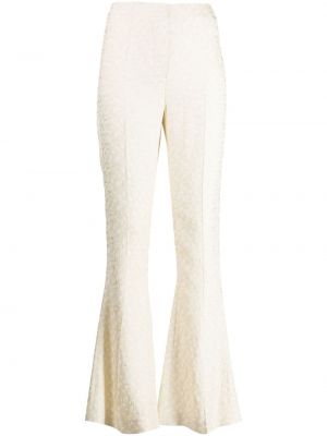 Pantalon à imprimé large en jacquard Róhe blanc