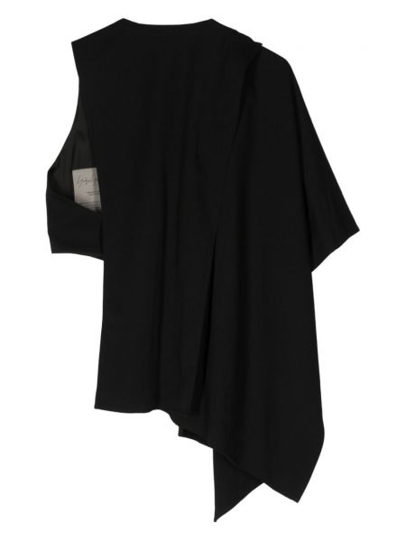 Kamizelka wełniana drapowana Yohji Yamamoto czarna