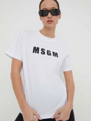 Бавовняна футболка Msgm біла