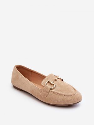 Pantofi loafer din piele de căprioară Kesi bej