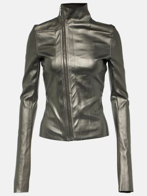Pamučna kožna jakna Rick Owens siva