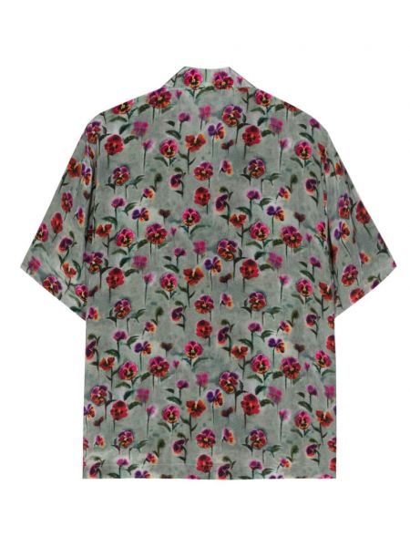 Koszula w kwiatki z nadrukiem Séfr zielona